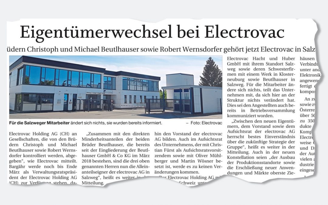 Eigentümerwechsel bei Electrovac